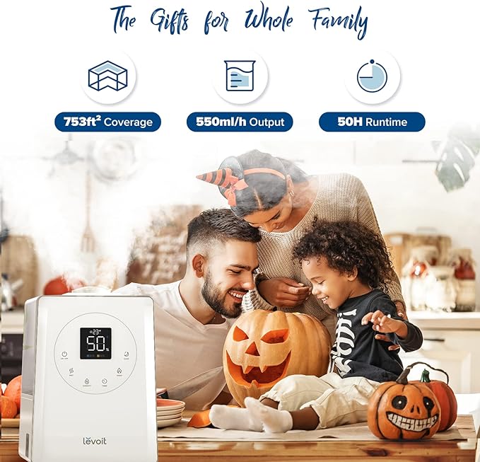 LEVOIT LV600S Smart Warm and Cool Mist Humidifiers for Home Bedroom Large Room, (6L) 753ft² Coverage, Quickly & Evenly Humidify Whole House, Easy Top Fill, App & Voice Control - Quiet Sleep Mode
