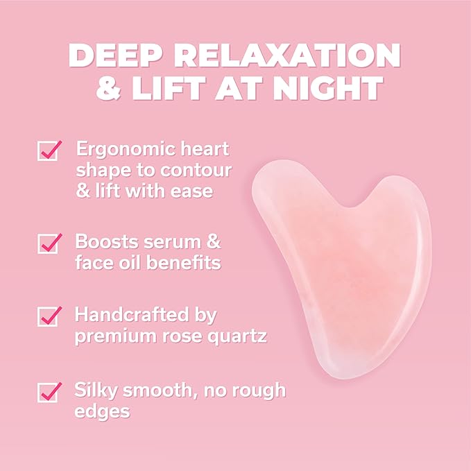 Kate Eve Rose Quartz Roller & Gua Sha Tool | 100% Natural Crystal Facial Massager for All Skin Types | Anti-Aging, Skincare Routine Essential, Reduces Puffiness & Firms Skin