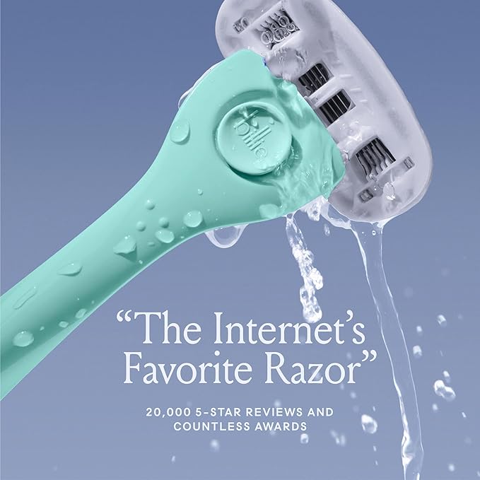 Billie Razors for Women Shave Kit – Razor + 4 x 5-Blade Razor Refills + Magnetic Holder – Minty & Body Buffer - Pre-shave Exfoliating Bar - 3.5 oz