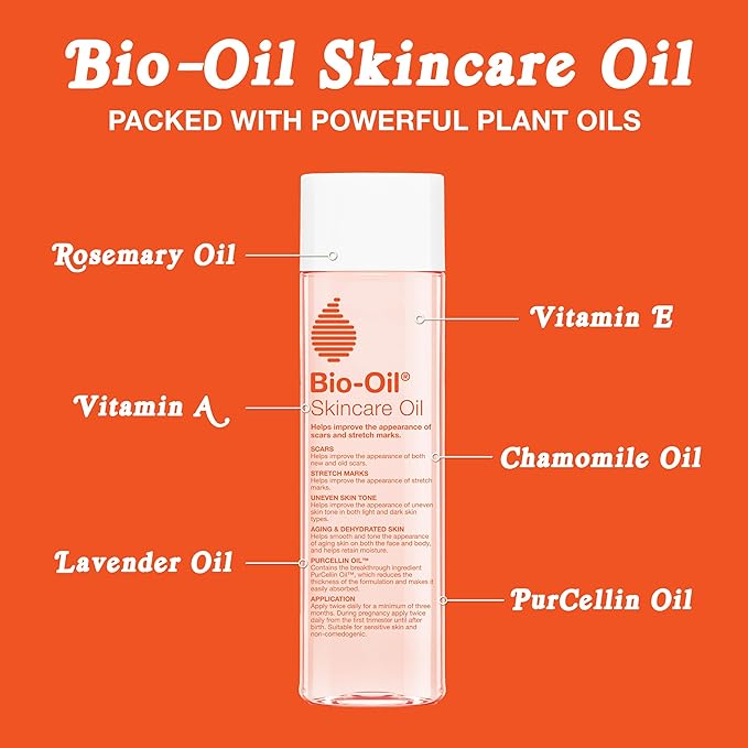 Bio-Oil Skincare Body Oil Bundle, Serum for Scars & Stretch Marks, Face and Body Moisturizer with Vitamin E & A for Sensitive Dry Skin, 4.2 oz and 2 oz Bottles