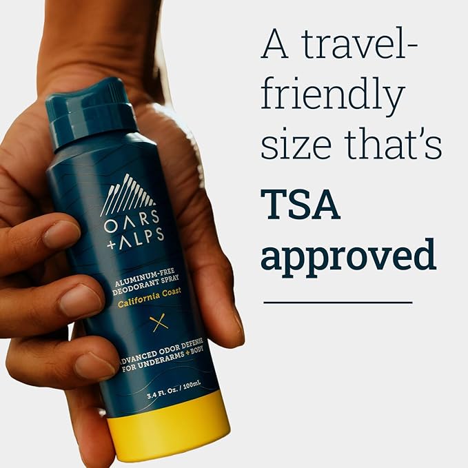 Oars + Alps Spray Deodorant for Men and Women, Aluminum Free Deodorant and Full Body Spray, California Coast