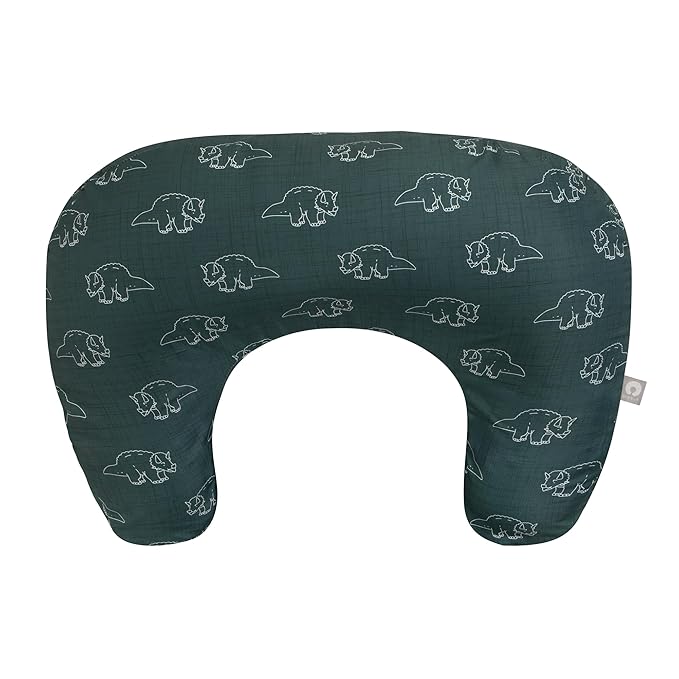 Boppy Nursing Pillow, Forest Green Dinos, Larger, More Supportive Pillow for Breastfeeding and Bottle Feeding; Firmer Fill, Higher Lift, Larger Area Than Original Nursing Pillow; JPMA Certified