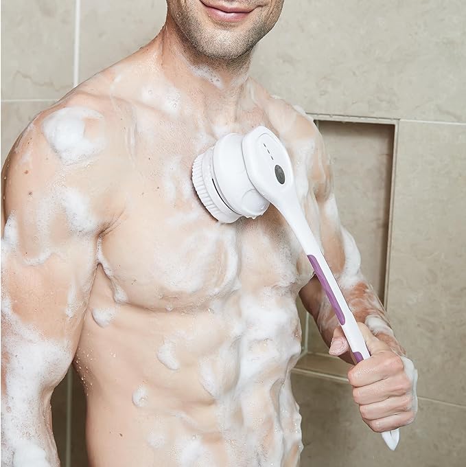 Electric Body Brush,5 Attachments Brush Heads Electric SPA Brush Spin Scrubber for Shower Bathing Cleansing Wash Deep Cleaning with Silicone Rechargeable IPX7 Waterproof