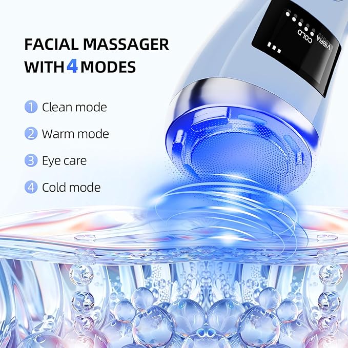 Facial Massager Skin Tightening,4 in 1 Facial Massager with Cold & Warm Mode at Home