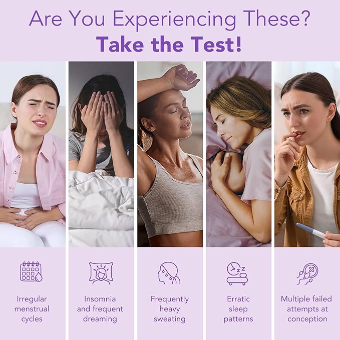 Easy@Home 5 PdG Urine Tests + 10 FSH Menopause Test to Track Ovulation