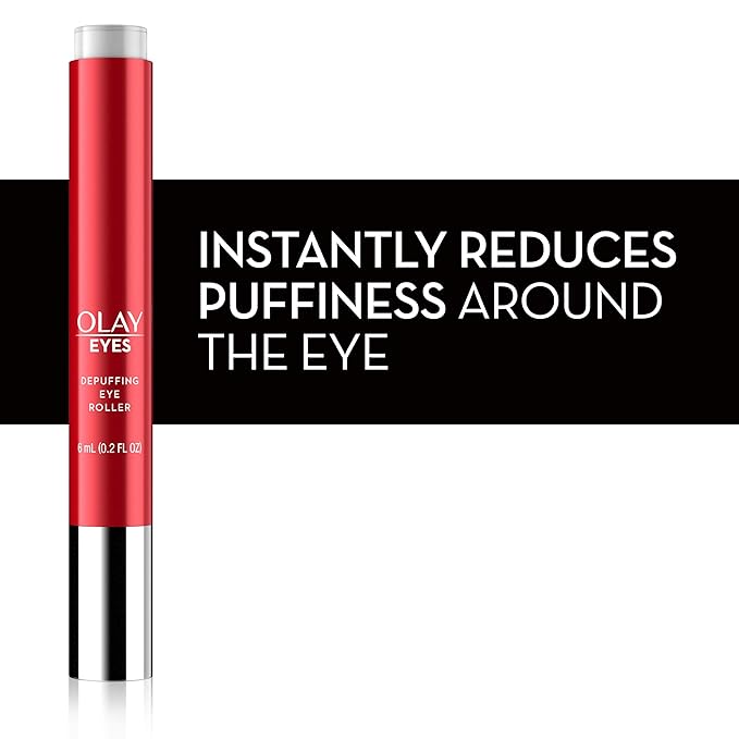 Olay Eye Treatment Eyes Depuffing Eye Roller with Vitamin E Massages to Help Reduce Puffiness and Instantly Awaken Tired-Looking Eyes, 0.2 Fl Oz