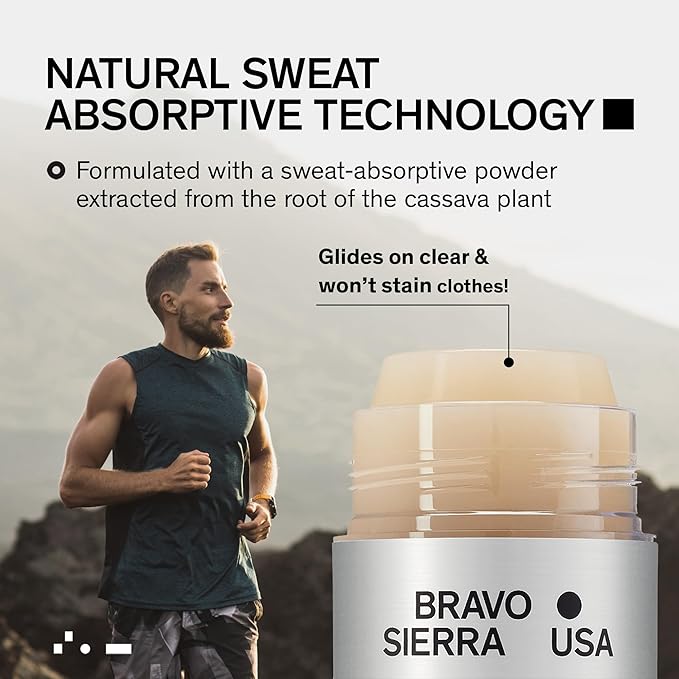 Aluminum-Free Deodorant for Men by Bravo Sierra, 3-Pack -Contains Natural Ingredients –Long Lasting All-Day Odor and Sweat Protection -Tonka Bean and Lemon, 3.2 oz - Paraben-Free, Vegan & Cruelty-Free