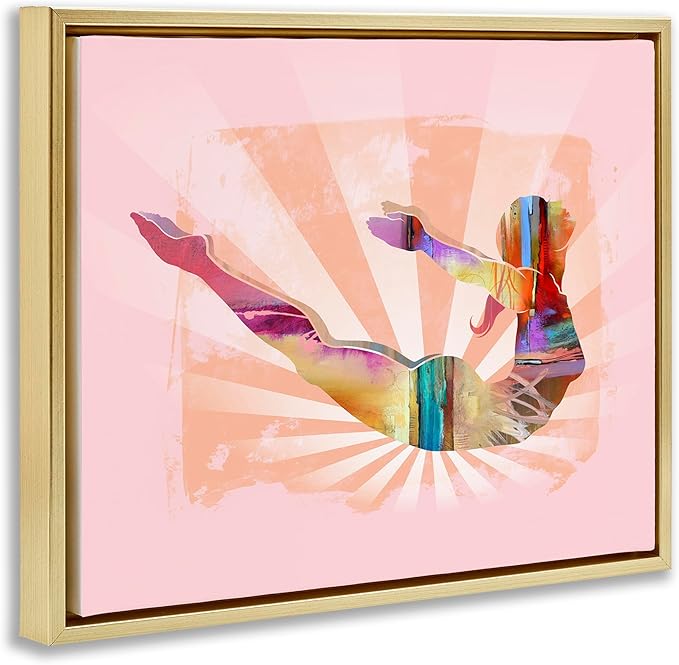 Stupell Industries Abstract Mindfulness Exercise Framed Floater Canvas Wall Art Design by Tim Parker, Gold Floater Frame, 31 x 25