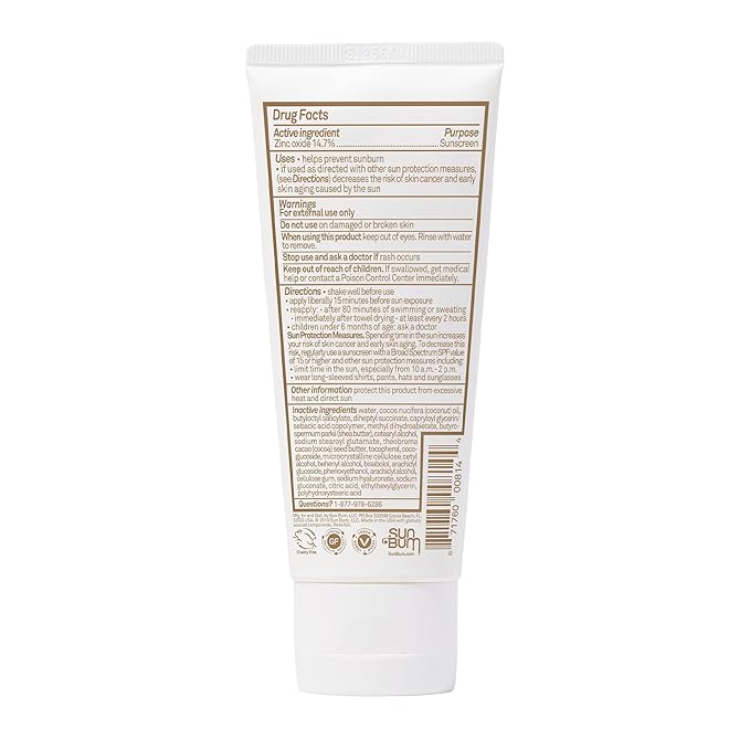 Sun Bum Mineral SPF 30 Sunscreen Body Lotion - Broad Spectrum Moisturizing Facial Sunscreen with Vitamin E - Vegan and Hawaii 104 Act Compliant (Without Octinoxate & Oxybenzone) - Travel Friendly 3 oz