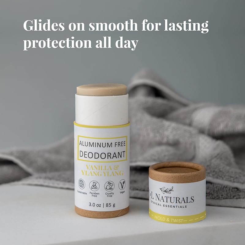 J&L Naturals Aluminum Free Deodorant for Men & Women | 100% Natural Ingredients With Coconut Oil, Shea Butter, & Essential Oils | Sustainable, Eco-Friendly (Woody & Spicy, 3.0 Oz (Pack of 4))
