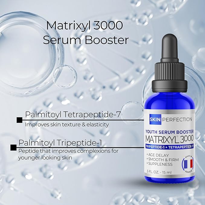 Skin Perfection Matrixyl 3000 Serum for Face Anti Aging - Face Serum for Women Anti Aging with Palmitoyl Tripeptide-1 Tetrapeptide 7 for Wrinkles & Fine Lines - Mix with Any Skincare Product - 0.5oz