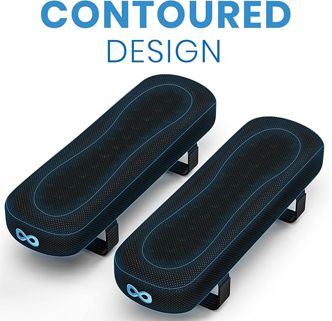 Everlasting Comfort Office Chair & Wheelchair Arm Pads - Cooling Memory Foam Arm Rest Cover for Desk, Gaming Chair, Wheelchair Armrest Pads