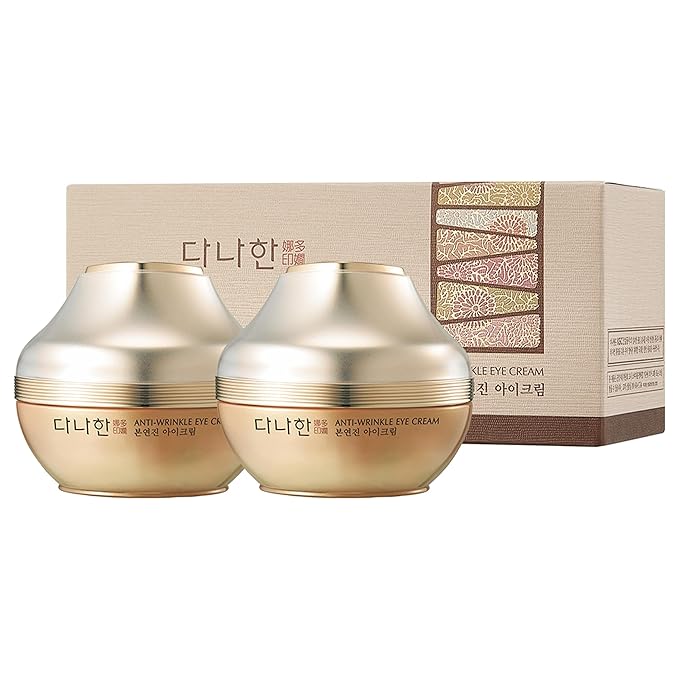 Bon Yeon Jin Korean Red Ginseng Eye Cream Duo Set - Anti-Aging Treatment for Dark Circles Fine Lines with Ceramide and Shea Butter, Intensive Skincare, 1.01 oz.