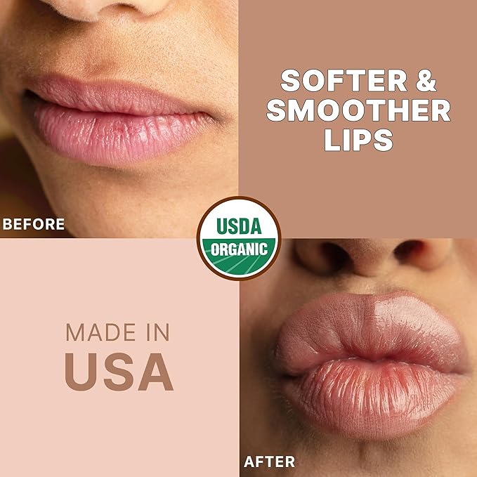 Lip Scrub Vanilla - USA Made Sugar Lip Scrubber Exfoliator with Natural & Organic Ingredients