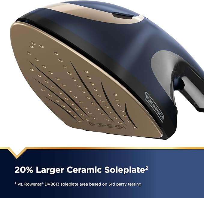BLACK+DECKER Press & Steam 2-in-1 Iron and Steamer, 180% More Steam & One Temperature Technology, Ceramic Soleplate, Safe on All Fabric Types