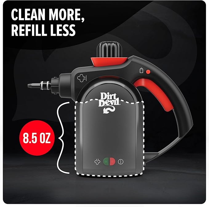 Dirt Devil 7-in-1 Handheld Steamer, Pressurized Steam Cleaner for Home Use, XL Water Tank, Includes Specialized Cleaning Tools, Portable Steam Cleaner for Bathroom, Clothes, Furniture and More