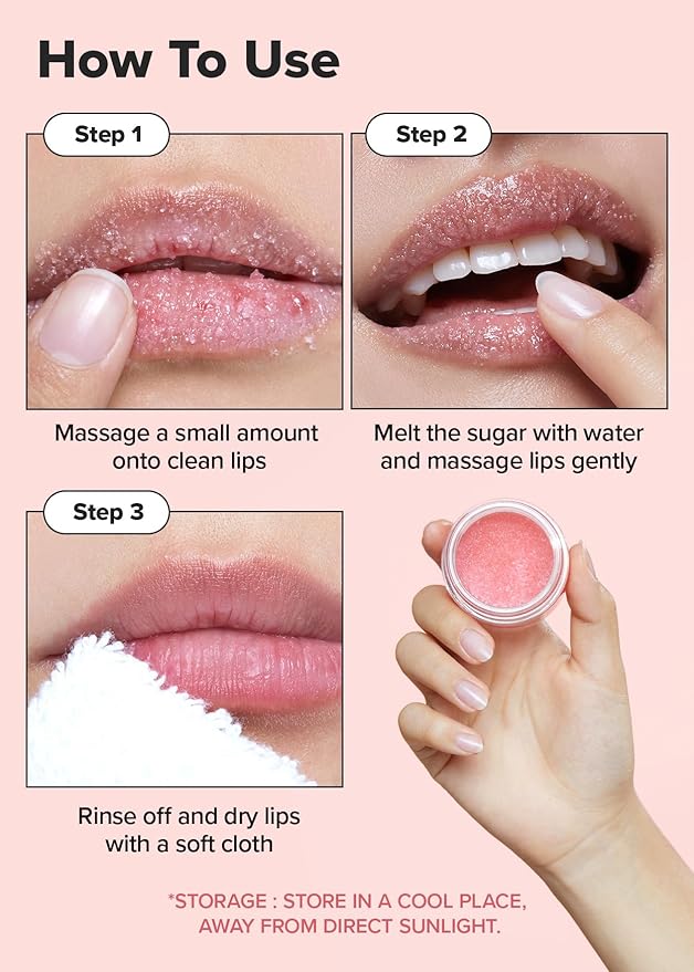 I DEW CARE Overnight Lip Scrub - Cushy Crush | Sugar Vitamin C, Scrubber Exfoliator Products, for Dry and Chapped, Vegan 1.05 Oz