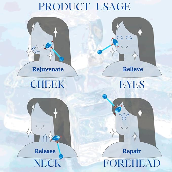 Liquid Ice Roller & Globe- Cooling Massage Roller For Face & Body, Cryotherapy Ice Roller For Skin Tightening, Rejuvenating, Reduce Puffiness, Wrinkle Repair, Liquid Ice Globe Facial Skin Care Tool