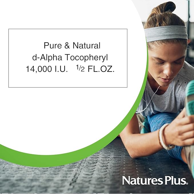 Natures Plus Vitamin E Oil - 14,000 IU, .5 fl oz - Moisturizes Face And Skin, Reduces Brown Spots, Strengthens Nails, Promotes Hair Growth, Antioxidant, Anti-Aging - Vegan