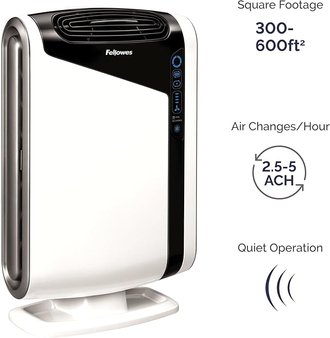 Fellowes AeraMax 300 Large Room Air Purifier Mold, Odors, Dust, Smoke, Allergens and Germs with True HEPA Filter and 4-Stage Purification, White