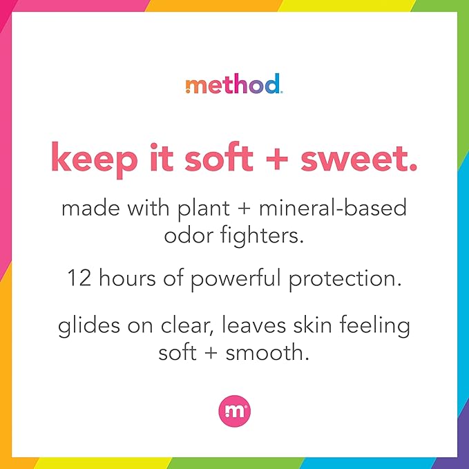 Method Deodorant, Pure Peace, Aluminum Free, 12 Hour Protection, 2.65 oz (Pack of 5)
