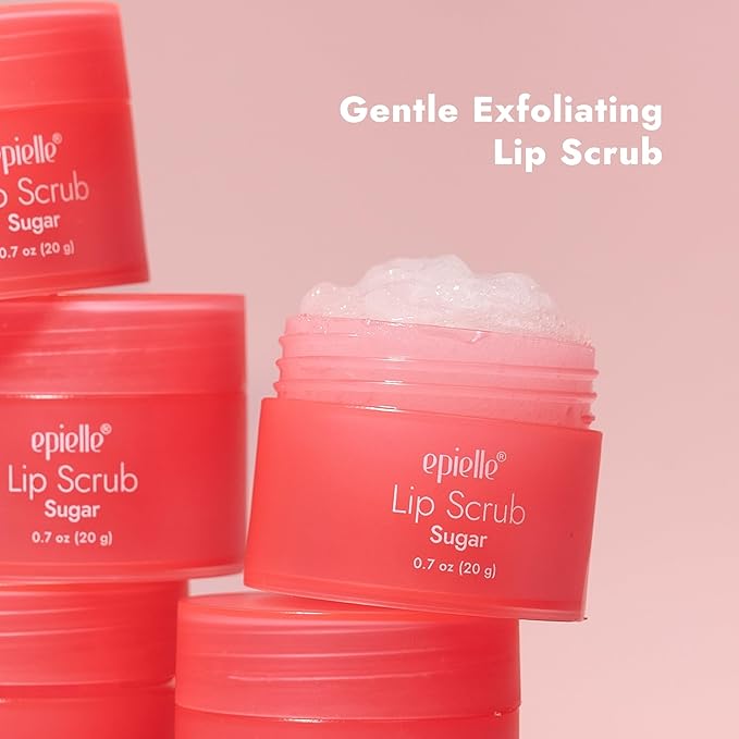 epielle Lip Care Kit Buff & Shine | Lip Sugar Scrub (20g) + Lip Sleeping Mask Berry (20g) | Hydrate for Soft, Smooth Lips | 2-Piece Set for Day & Night Lip Care, Easter Gifts