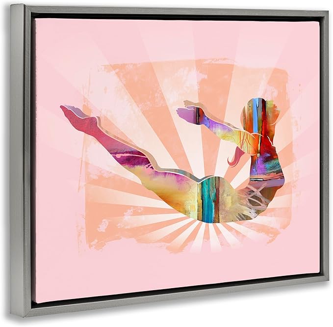 Stupell Industries Abstract Mindfulness Exercise Framed Floater Canvas Wall Art Design by Tim Parker, Gray Floater Frame, 31 x 25