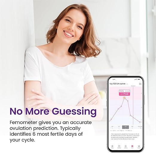 Femometer IVY103 Digital Ovulation Tests Predictor Kit, Auto Sync with Femometer APP, Provides More Accurate Ovulation Prediction and Advice, Easy to Use, 10 LH Tests