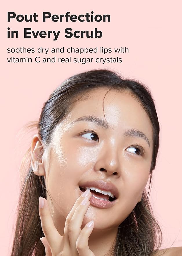 I DEW CARE Overnight Lip Scrub - Cushy Crush | Sugar Vitamin C, Scrubber Exfoliator Products, for Dry and Chapped, Vegan 1.05 Oz