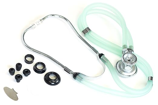 Primacare DS-9295-FS 30" Sprague Rappaport Style Stethoscope for Doctors, Nurses and Medical Students, First Aid Professional Dual Head Cardiology Kit for Men, Women and Pediatric, Frosted Seabreeze