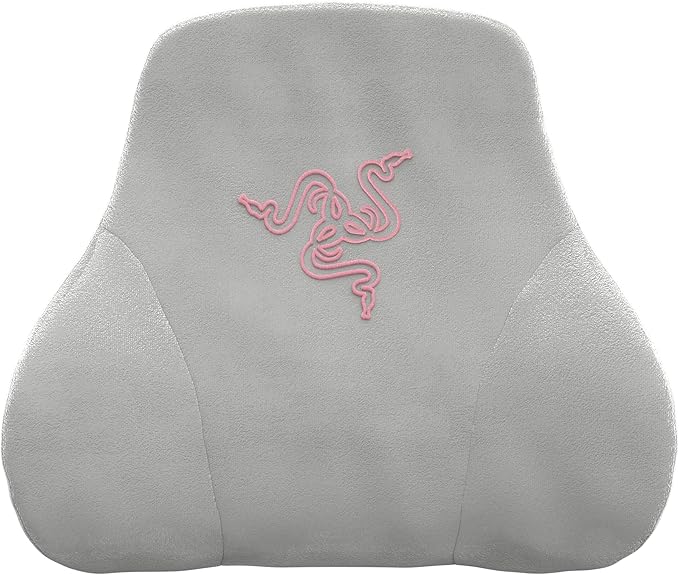 Razer Head Cushion Neck & Head Support for Gaming Chairs: Ergonomically Designed - Memory Foam Padding  - Wrapped in Plush Pink Velvet - Quartz