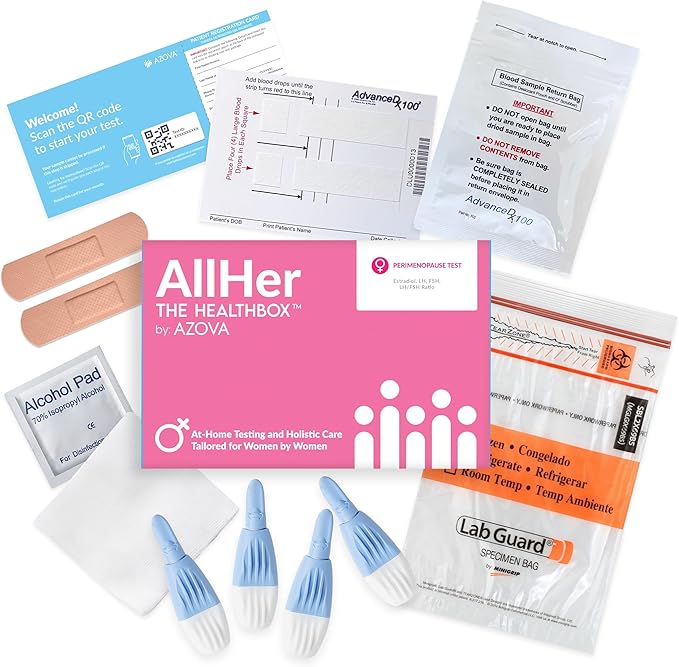 AllHer Perimenopause Test Kit | at-Home Women Hormone Test | Fast with Accurate Results | Early Peri Menopause Testing indcator with Detailed Report | CLIA-Certified | All Her | FSA HSA Eligible