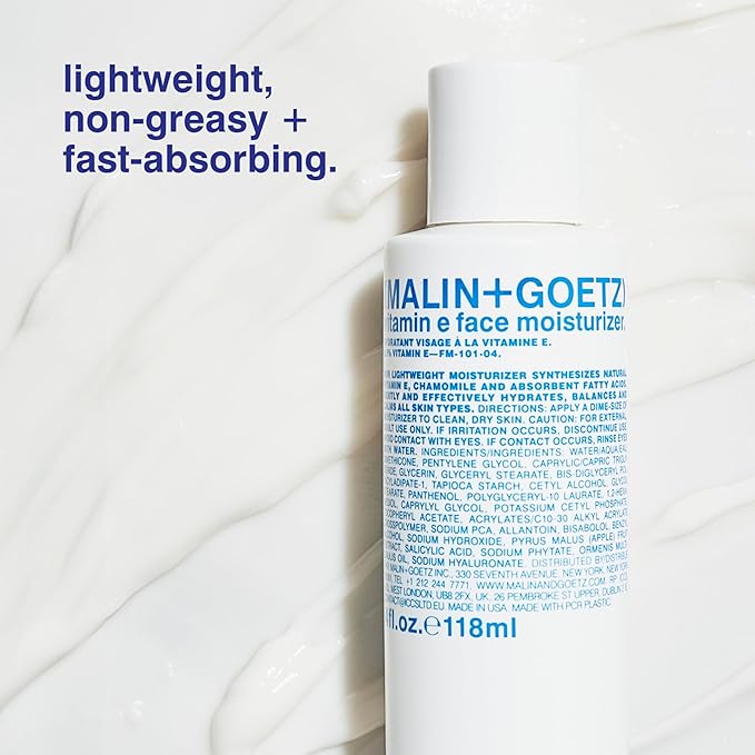 MALIN+GOETZ Vitamin E Face Moisturizer, 4.0 Ounce