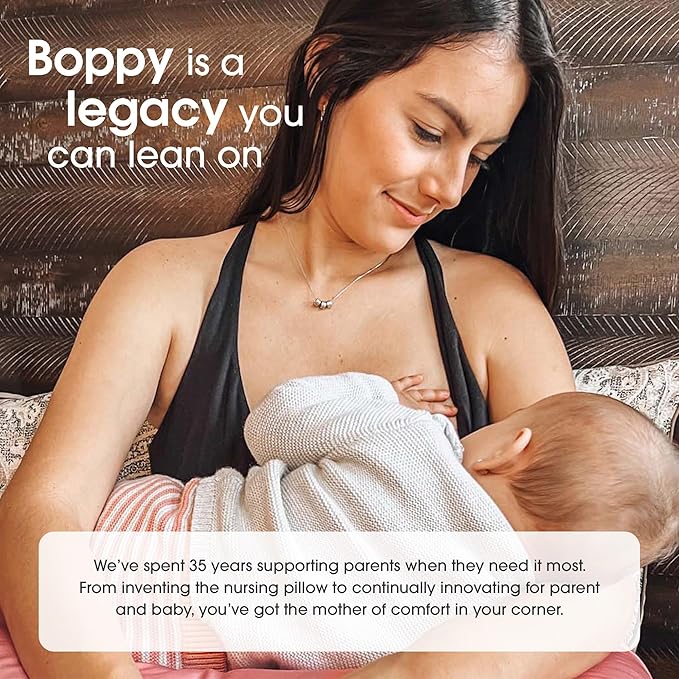 Boppy Nursing Pillow with Organic Cover, Green Cut Out Leaves, Larger, More Supportive Pillow for Breastfeeding and Bottle Feeding; Firmer and Higher Than Original Nursing Pillow; JPMA Certified