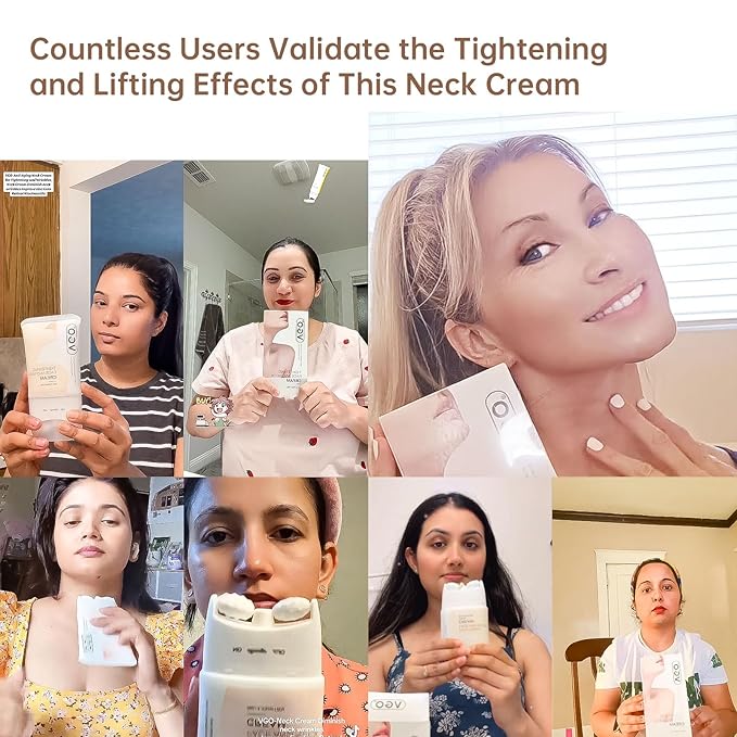 VGO Neck Firming Cream - Anti-Aging & Wrinkle Smoothing for Neck & Décolleté with Polypeptides, Retinol & Hyaluronic Acid - Lifts & Evens Skin Tone. 4.23 Fl Oz