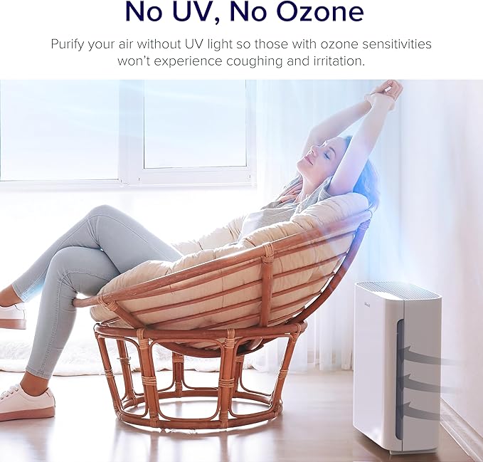 LEVOIT Air Purifier for Home Bedroom, Quiet Cleaner with Washable Pre-Filter for Allergies, Smoke, Dust, Pollen, AHAM VERIFIDE, Odor Eliminators for Large Room, Pet Hair Remover, Vital 100, White