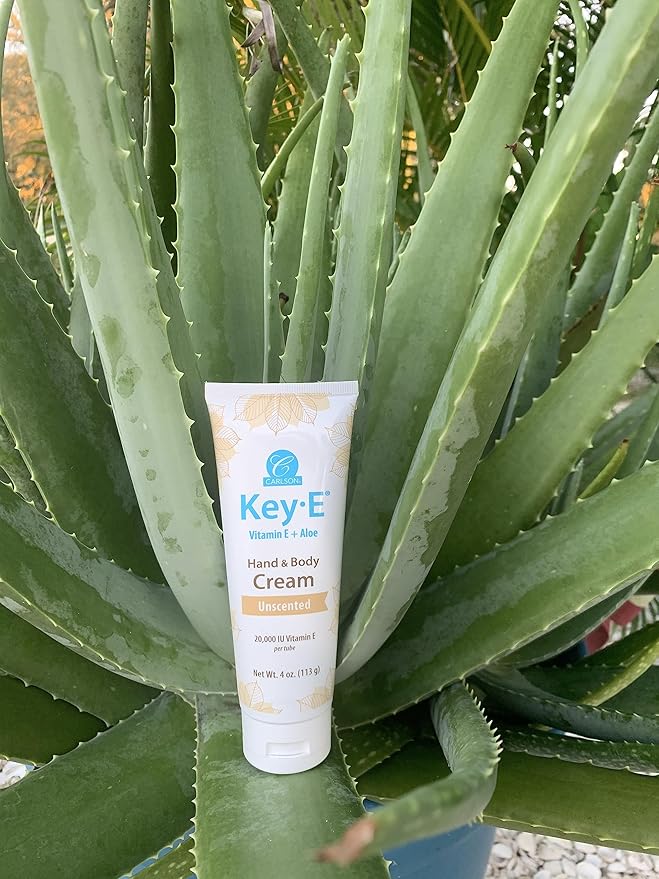 Carlson - Key-E Hand & Body Cream, Vitamin E & Organic Aloe, 10000 IU Vitamin E, Fragrance-Free, 2 oz