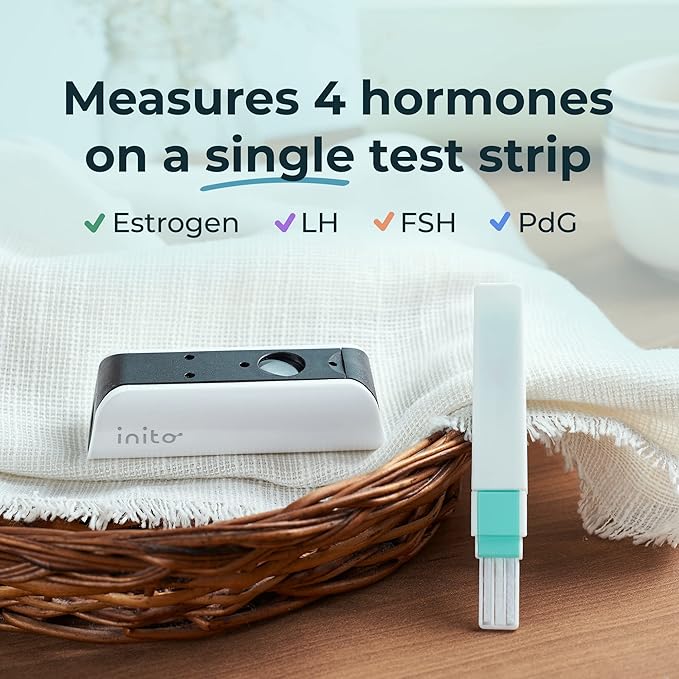 Inito Fertility Monitor & Hormone Tracker for Women | Estrogen, LH, PdG (Urine Metabolite of progesterone), FSH | Track and Confirm Ovulation | Includes 15 Test Strips (iPhone 12 Pro)