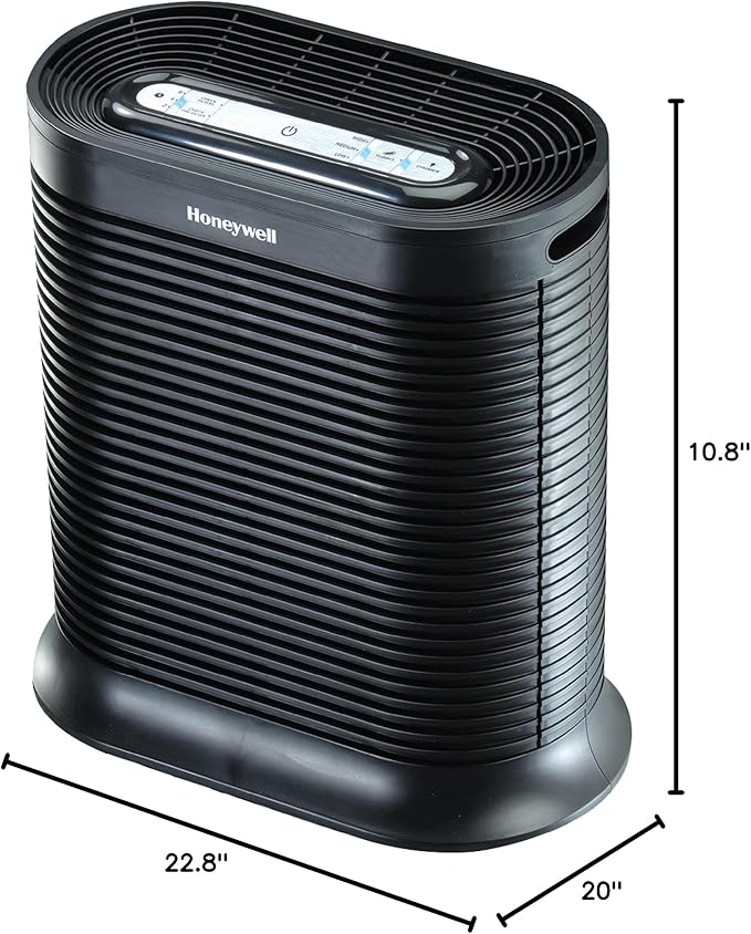 Honeywell HPA300 HEPA Air Purifier for Extra Large Rooms - Microscopic Airborne Allergen+ Dust Reducer, Cleans Up To 2250 Sq Ft in 1 Hour - Wildfire/Smoke, Pollen, Pet Dander – Black