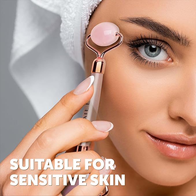 Kate Eve Rose Quartz Roller & Gua Sha Tool | 100% Natural Crystal Facial Massager for All Skin Types | Anti-Aging, Skincare Routine Essential, Reduces Puffiness & Firms Skin