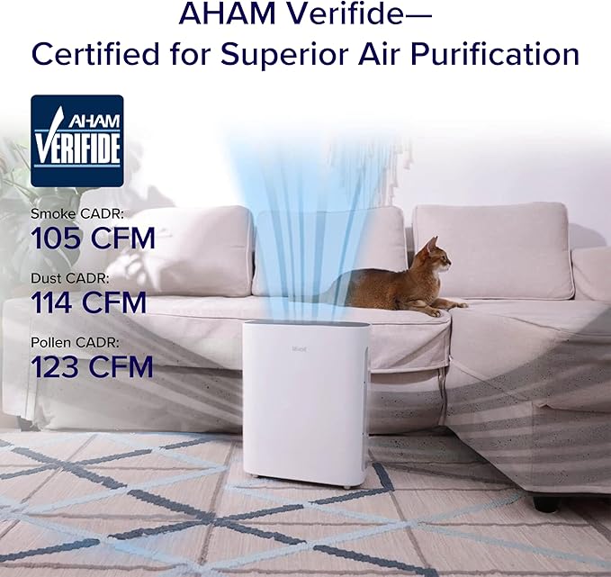 LEVOIT Air Purifier for Home Bedroom, Quiet Cleaner with Washable Pre-Filter for Allergies, Smoke, Dust, Pollen, AHAM VERIFIDE, Odor Eliminators for Large Room, Pet Hair Remover, Vital 100, White