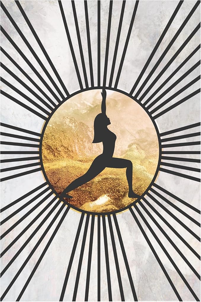 Trademark Fine Art Canvas Wall Art - Sarah Manovski 'Black Gold Yoga Sun 3' Wall Art for Living Room, Bedroom, or Office Décor