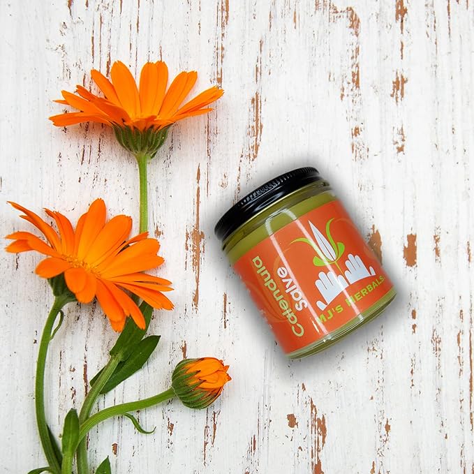 MJ’s Herbals Calendula Salve - Skin Soothing Balm, Coconut-Free Salve Made w/Calendula Blossoms and Propolis Beeswax (4 oz)