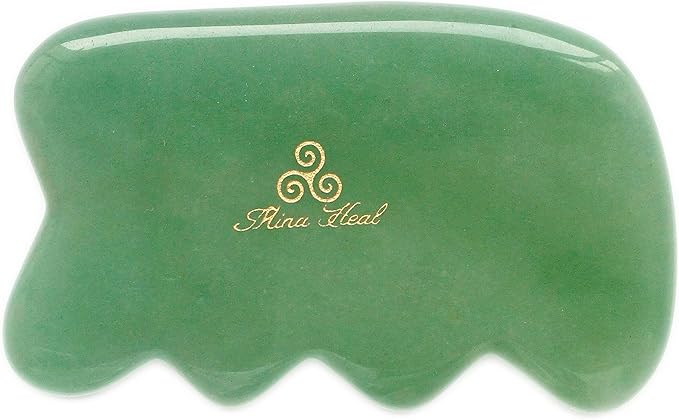 Mina Heal Green Aventurine Jade Stone Gua Sha Facial Massager Excellent Skincare Tool