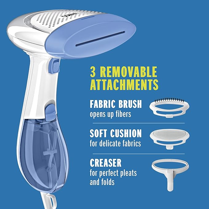Conair Handheld Garment Steamer for Clothes, ExtremeSteam 1200W, Portable Handheld Design,White/Blue