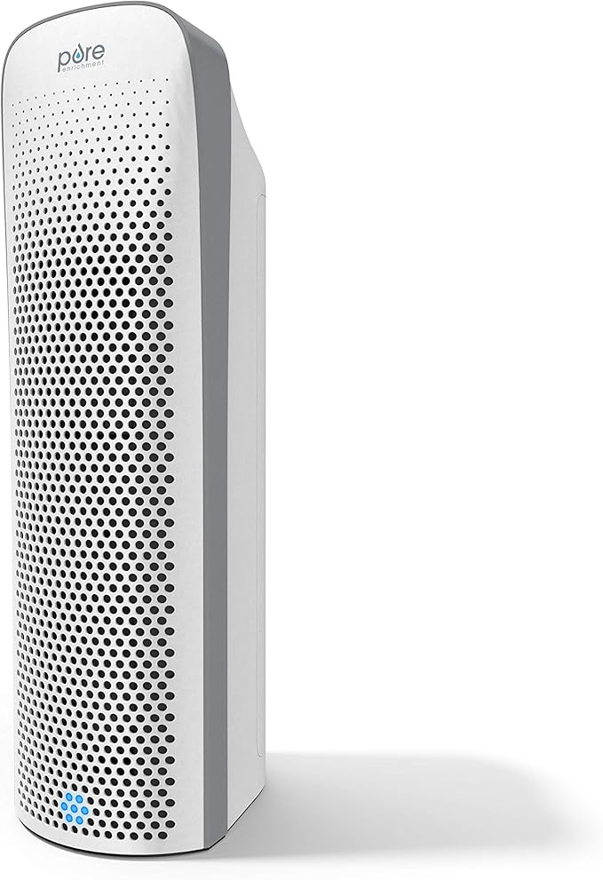 Pure Enrichment PureZone Elite Air Purifier and Filter Bundle - True HEPA Large Room Tower with Air Quality Monitor, 4 Stage Filtration and UV-C Light, Helps Destroy Bacteria, Smoke, Pollen & Dust