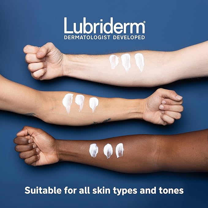 Lubriderm Fragrance Free Daily Moisture Lotion + Pro-Ceramide, Shea Butter & Glycerin, Face, Hand & Body Lotion for Sensitive Skin, Hydrating Lotion for Healthier-Looking Skin, 16 fl. oz