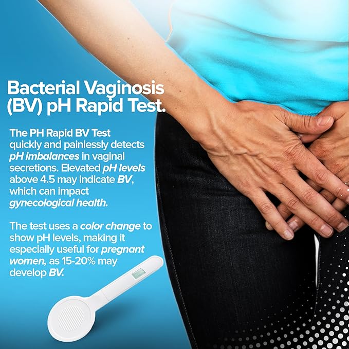 Vaginal pH Bacterial Vaginosis Test Kit, 5 Test Kits, BV, Yeast Infection, Feminine Vaginal Health, pH Balance for Women, Individually Foil Wrapped