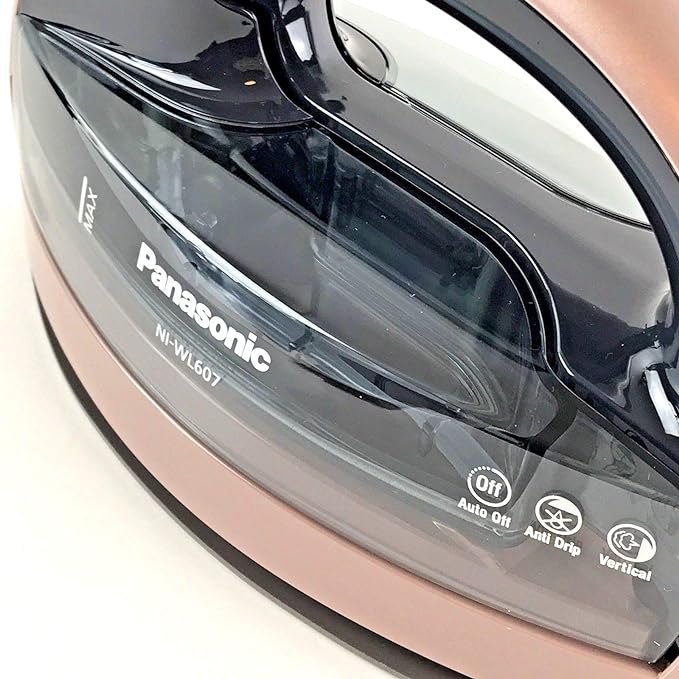 Panasonic Rose Gold 360 Freestyle Cordless Iron NI-WL607 - Portable Steamer for Clothes with Ceramic Charging Base, Vertical Steam Irons, Compact Heavy Duty Press Ironing Machine, 1500 Watts