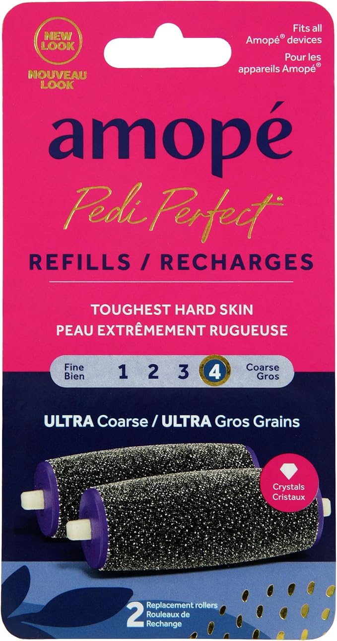 Amope Pedi Perfect Electronic Foot File Refills - Ultra Coarse, Removes Hard and Dead Skin - 2 Count